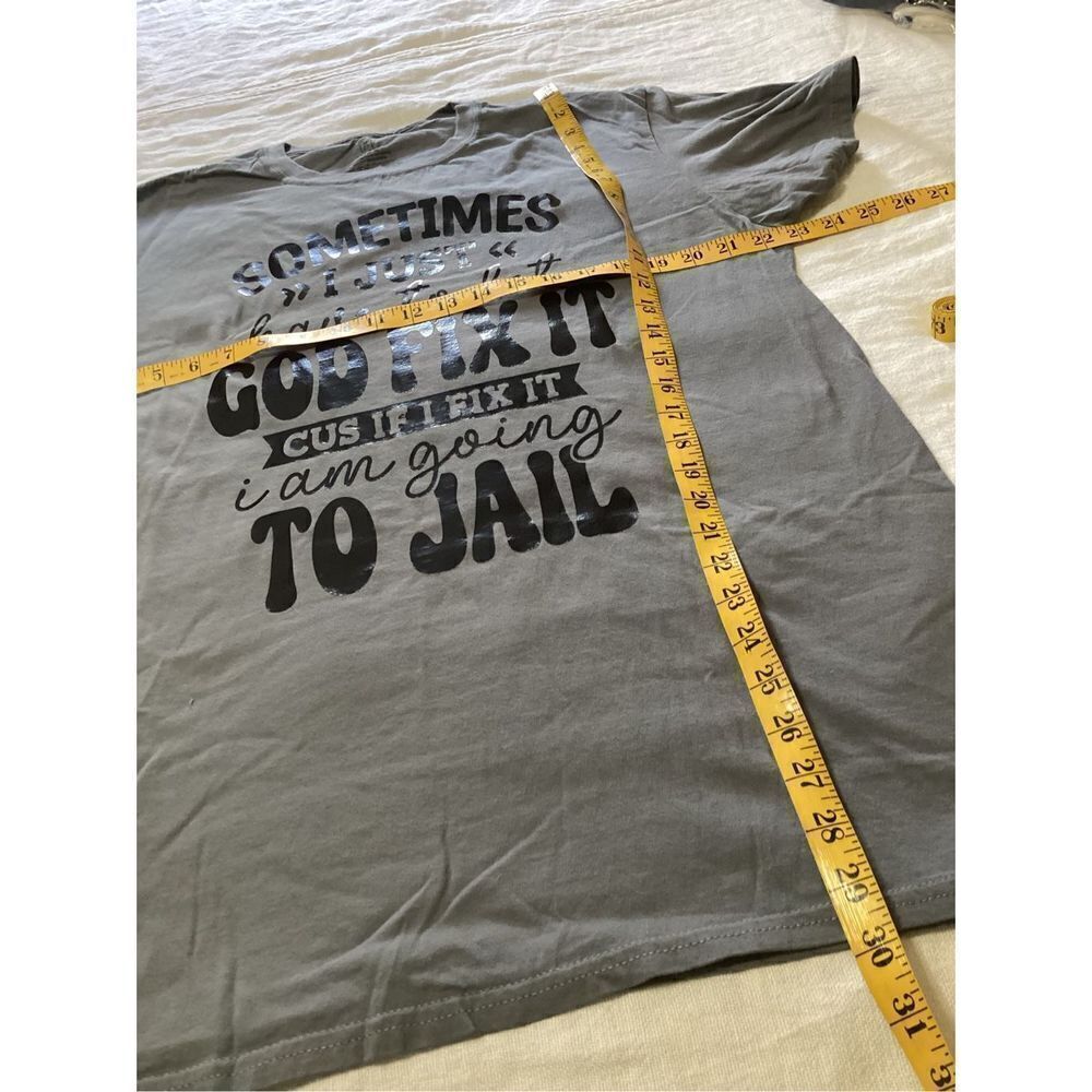 Let God Fix It Retro Custom Printed Tee Shirt Xl - image 2